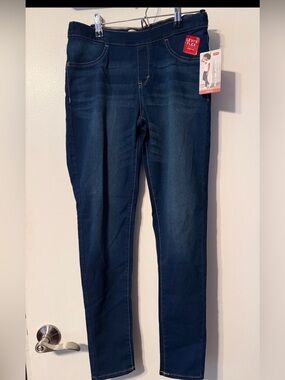 NWT Levi’s flex girls stretch pull on skinny jeggings dark blue jeans size 16R